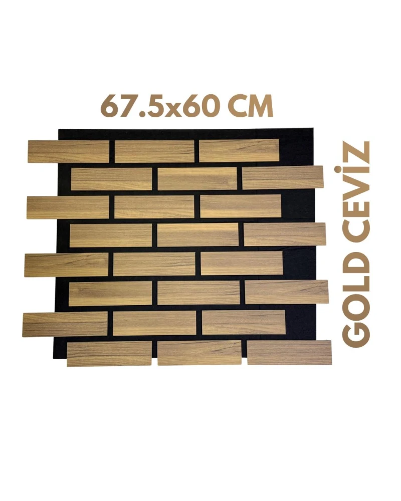 Tuğla Akustik Paneli - Gold Ceviz
