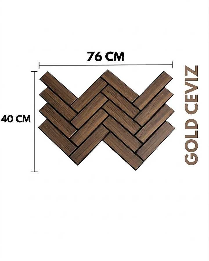 Mozaik Akustik Paneli - Gold Ceviz