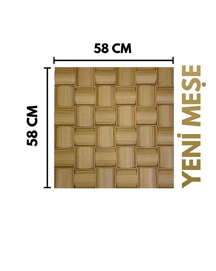3D Akustik Doğal Ahşap Panel - Yeni Meşe
